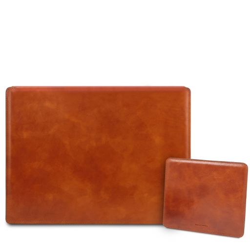 Office Set Almohadilla de Escritorio y Alfombrilla en Piel Miel TL142161