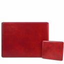 Office Set Leather Desk pad With Inner Compartment and Mouse pad Red TL142161