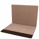 Office Set Leather Desk pad With Inner Compartment and Mouse pad Dark Brown TL142161