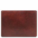 Premium Office Set Sottomano da Scrivania con Ribalta, Tappetino per Mouse e Vuotatasche in Pelle Marrone TL142162