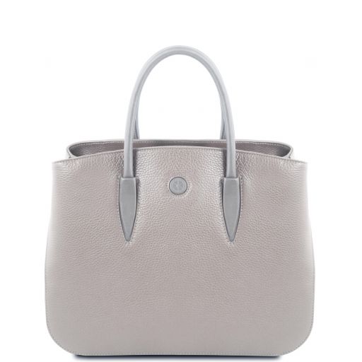 Camelia Leather Handbag Light grey TL141728