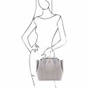 Tulipan Borsa a Mano in Pelle Grigio chiaro TL141727