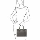 Aura Leather Handbag Grey TL141434