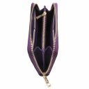 Venere Exklusive Damenbrieftasche aus Leder mit Rundum-Reißverschluss Lila TL142085