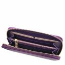 Venere Exklusive Damenbrieftasche aus Leder mit Rundum-Reißverschluss Lila TL142085