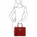 Palermo Saffiano Leather Briefcase 3 Compartments for Women Red TL141369