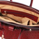 TL Bag Bolso de Mano en Piel Estampada Efecto de Avestruz Rojo TL142120