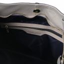 Cinzia Shopping Tasche aus Weichem Leder Hell Grau TL142144