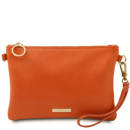TL Bag Soft Leather Clutch Orange TL142029