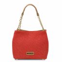 TL Bag Borsa Secchiello Effetto Paglia Corallo TL142208