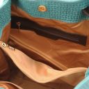 TL KeyLuck Кожаная сумка-шоппер с плетеным теснением Бирюзовый TL141573