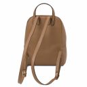 TL Bag Kleiner Damenrucksack aus Weichem Leder Taupe TL142052