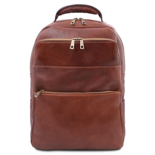 Melbourne Leather Laptop Backpack Brown TL142205
