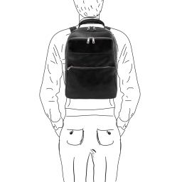 Melbourne Notebook Rucksack aus Leder Schwarz TL142205
