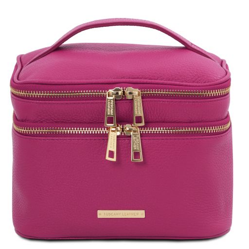 Mary Beauty Case in Pelle Morbida Fucsia TL142206