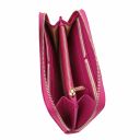 Venere Exclusive Leather Accordion Wallet With zip Closure Fuchsia TL142085