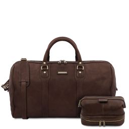 Colombo Leather Travel Duffle bag and Leather Toilet bag Темно-коричневый TL142235