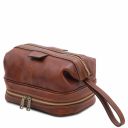 Colombo Weekend Reisetasche aus Leder und Reise Kulturtasche aus Leder Braun TL142235