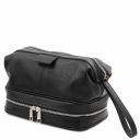 Colombo Leather Travel Duffle bag and Leather Toilet bag Black TL142235