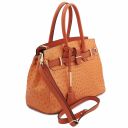TL Bag Handbag in Ostrich-print Leather Brandy TL142120