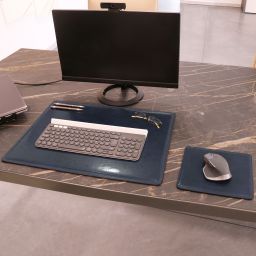 Office Set Leather Desk pad and Mouse pad Dark Blue TL141980