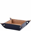 Premium Office Set Sous-main de Bureau, Tapis de Souris et Videpoches en Cuir Bleu foncé TL142088