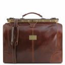 Madrid Gladstone Leather Bag - Small Size Brown TL1023