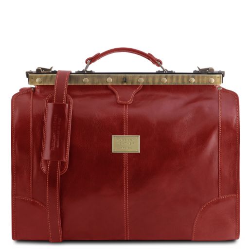 Madrid Gladstone Leather Bag - Small Size Red TL1023