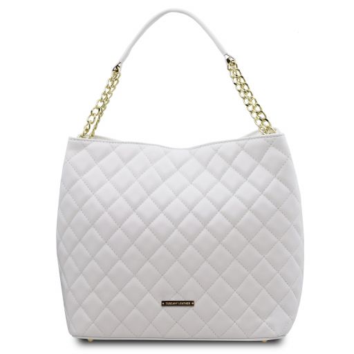 TL Bag Soft Quilted Leather Bucket bag White TL142237