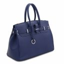 TL Bag Кожаная сумка с золотистой фурнитурой Темно-синий TL141529