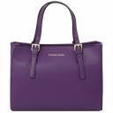 Aura Leather Handbag Фиолетовый TL141434