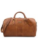 Marco Polo Travel Leather Duffle bag and Leather Toiletry bag Natural TL142248