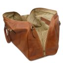 Marco Polo Travel Leather Duffle bag and Leather Toiletry bag Natural TL142248