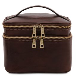 Eliot Trousse de Toilette en Cuir Marron foncé TL142045