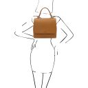 Silene Leather Convertible Backpack Handbag Коньяк TL142152