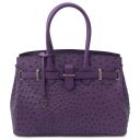 TL Bag Handbag in Ostrich-print Leather Purple TL142120