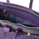TL Bag Bolso de Mano en Piel Estampada Efecto de Avestruz Violeta TL142120