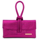 TL Bag Metallic Leather Clutch Fuchsia TL141993