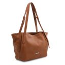 TL Bag Shopping Tasche aus Weichem Leder Cognac TL142230