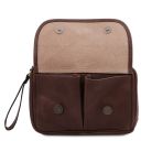 Ivan Leather Handy Wrist bag for men Dark Brown TL140849