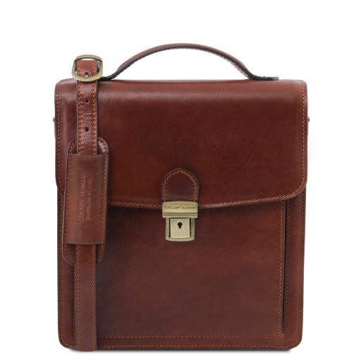 David Кожаная сумка через плечо - Малый размер Коричневый TL141425