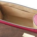 Atena Croc Print Leather Handbag Fuchsia TL142267