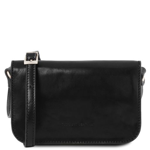 Carmen Leather Shoulder bag With Flap Black TL141713