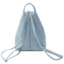 Shanghai Rucksack Tropfendesign aus Weichem Leder Himmelblau TL141881