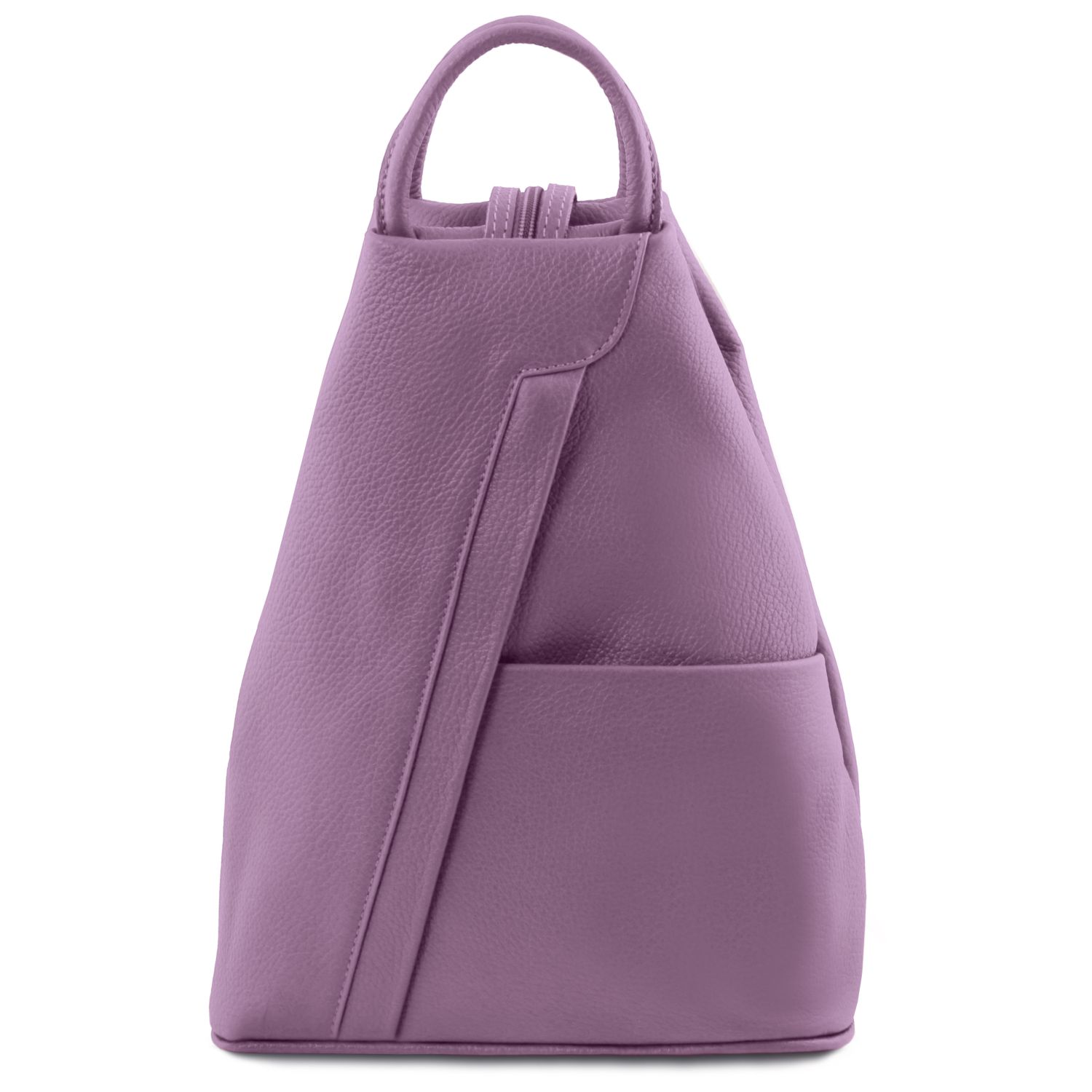 lilac leather backpack