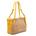 TL Bag Bolso Shopping en Piel Suave Efecto Paja Amarillo TL142279