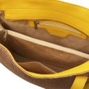 TL Bag Shopping Tasche aus Weichem Leder mit Stroheffekt Gelb TL142279