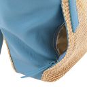 TL Bag Soft Leather Straw Effect Shopping bag Azure TL142279