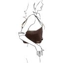 Sabrina Leather Hobo bag Dark Brown TL141479