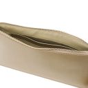 TL Bag Clutch aus Leder mit Schulterkette Gold TL142099